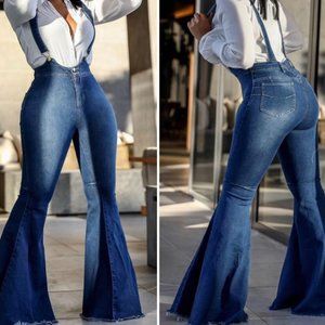 Overall bell bottom jeans